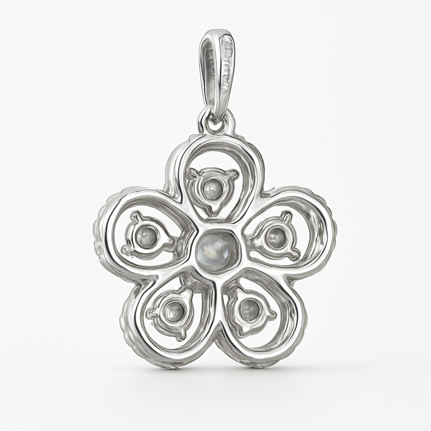 18K White Gold Diamond Pendant-PE4241DI