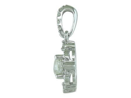 18K White Gold Diamond Pendant