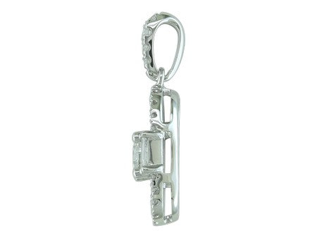 18K White Gold Diamond Pendant