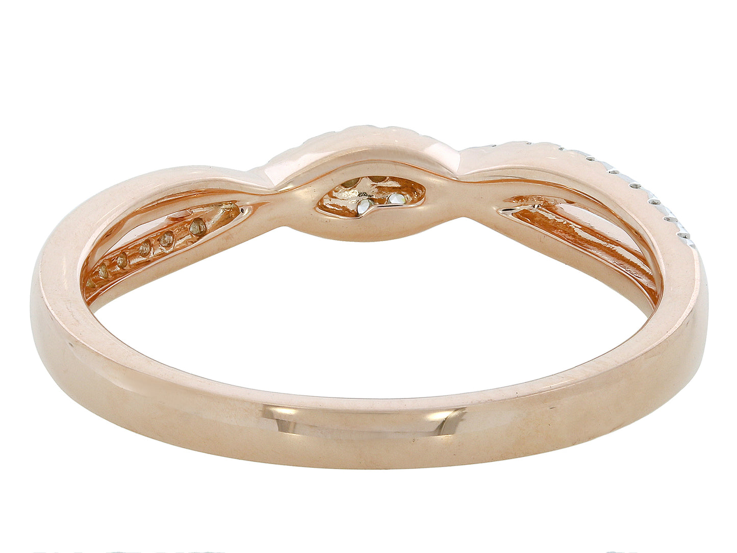 14K White and Rose Gold Twisted Diamond Ring