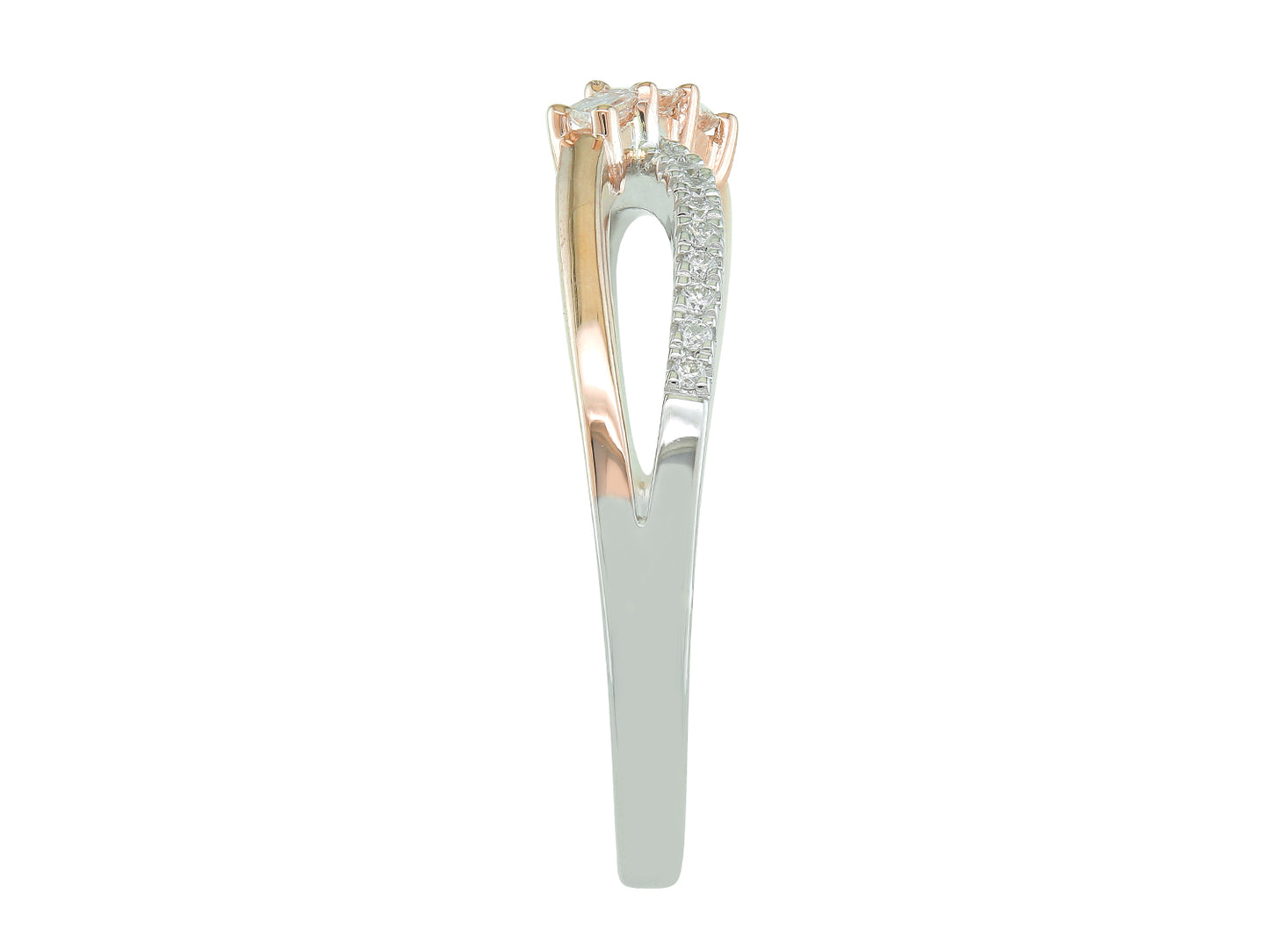 14K White and Rose Gold Diamond Ring