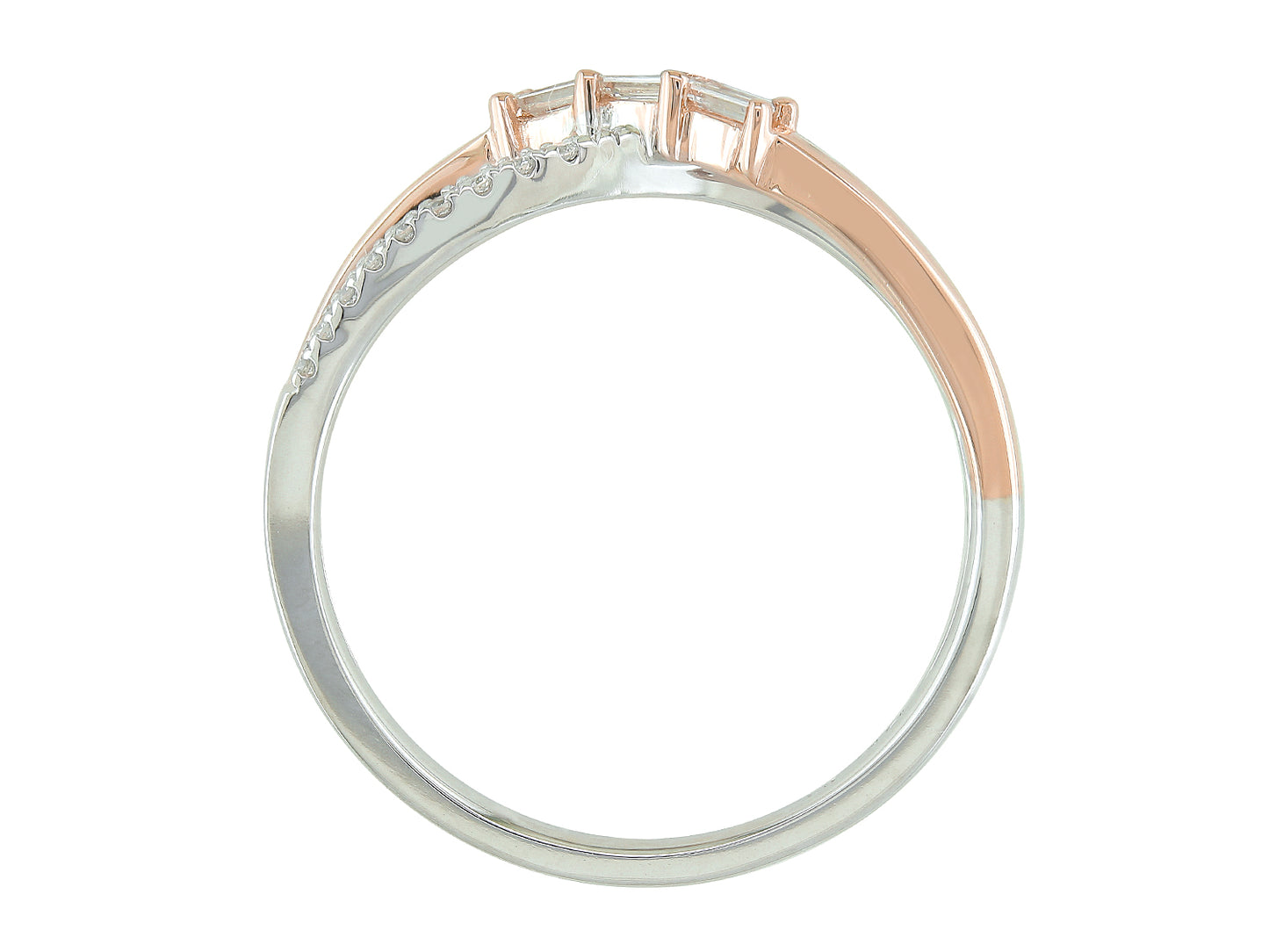 14K White and Rose Gold Diamond Ring