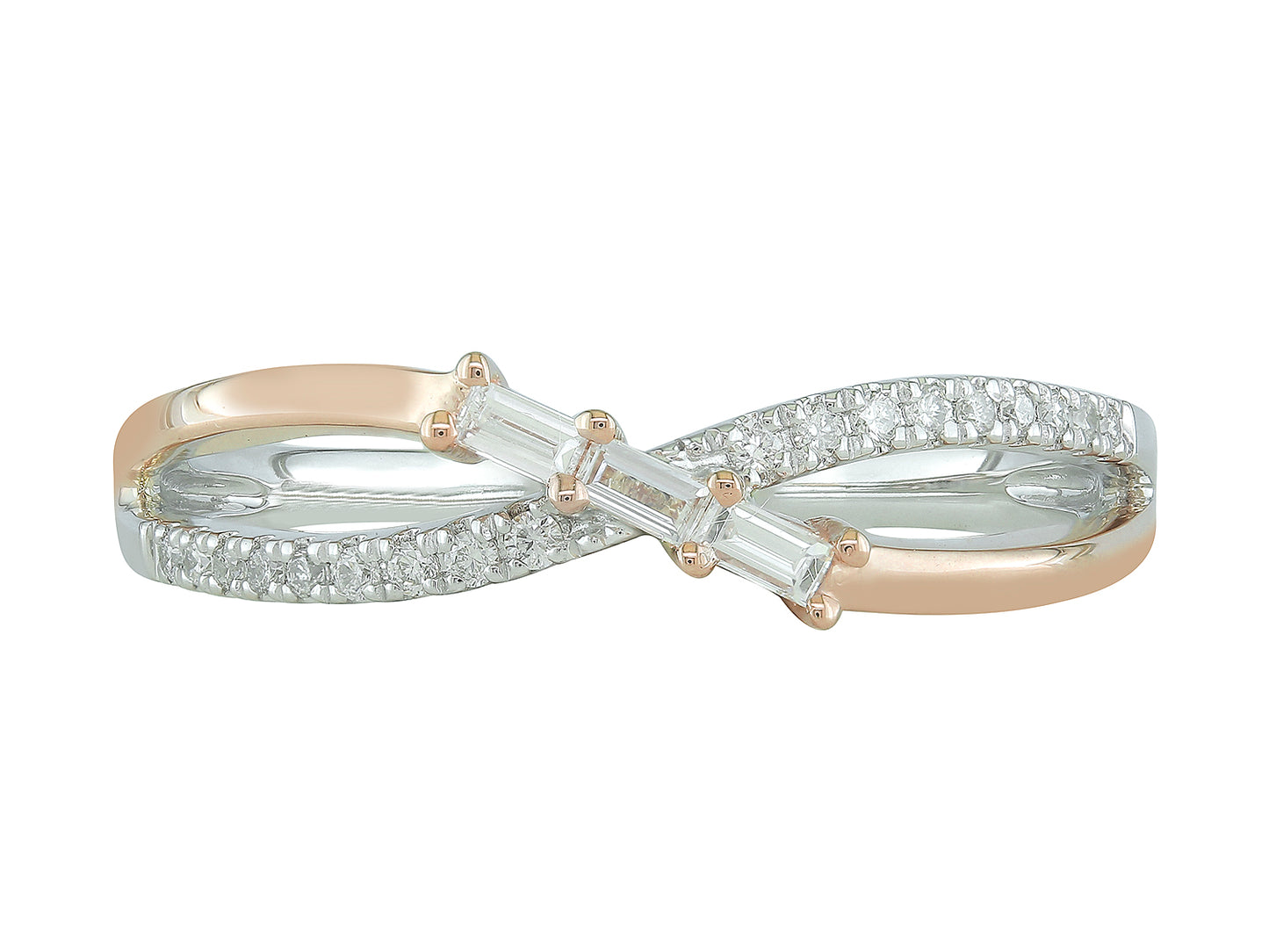14K White and Rose Gold Diamond Ring