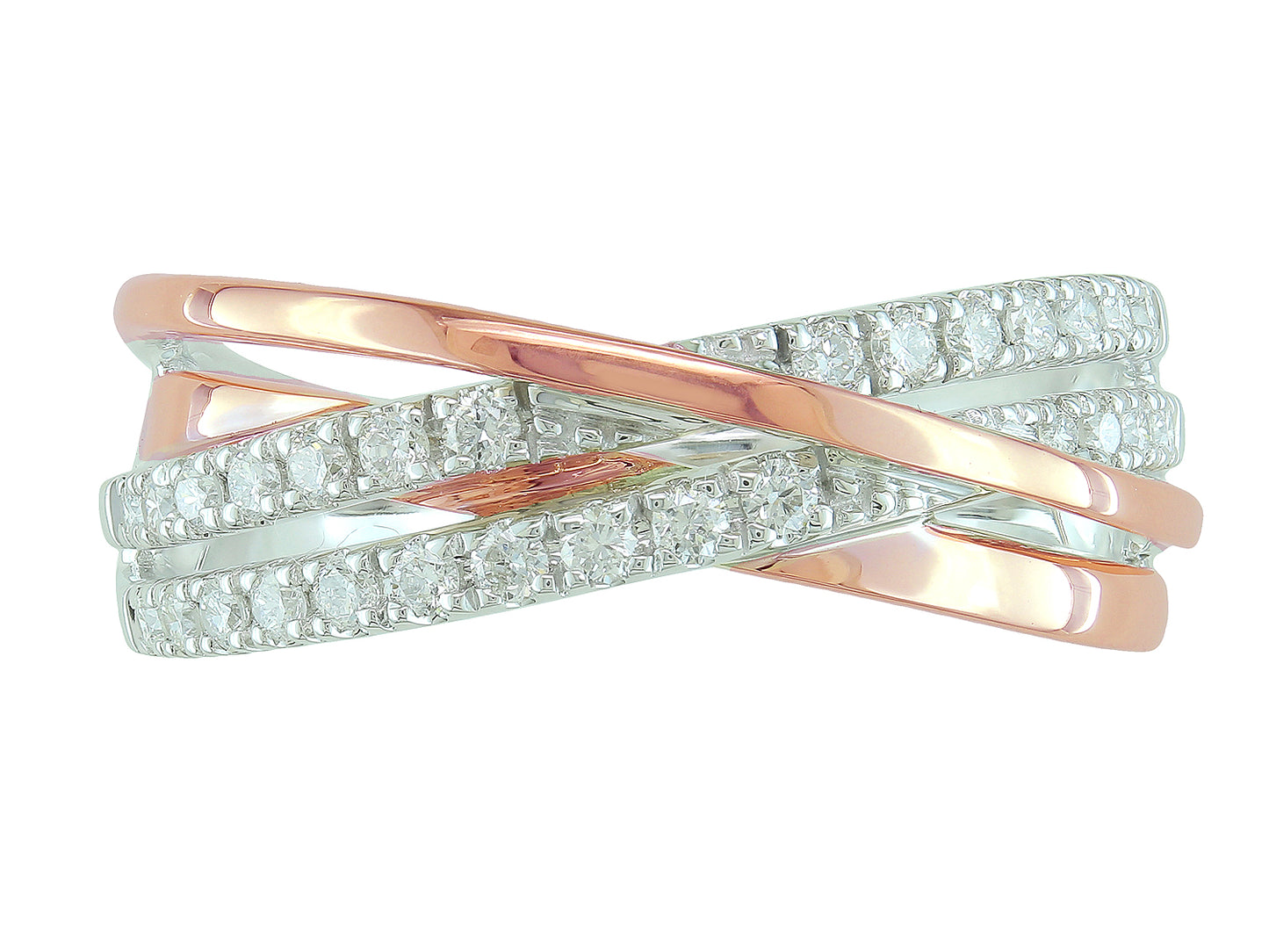 18K White and Rose Gold Diamond Ring