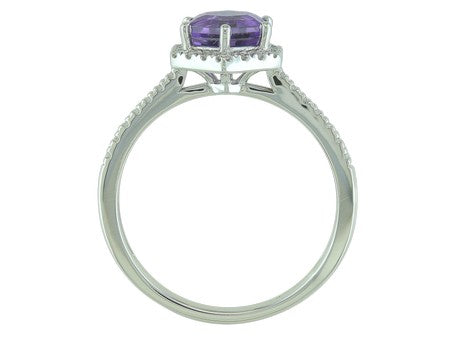 14K Gold Birthstone and Diamond Ring White/Yellow/Rose Gold