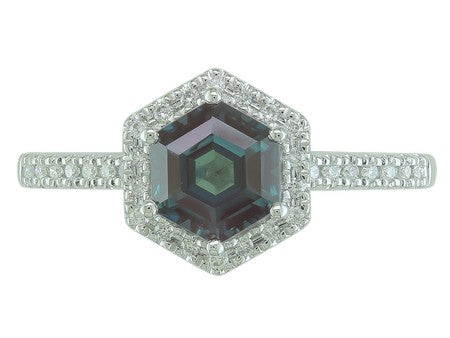 14K Gold Birthstone and Diamond Ring White/Yellow/Rose Gold