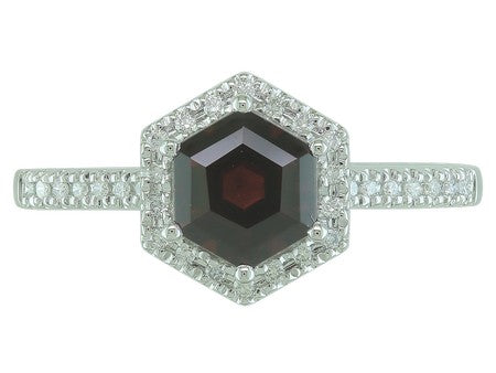 14K Gold Birthstone and Diamond Ring White/Yellow/Rose Gold