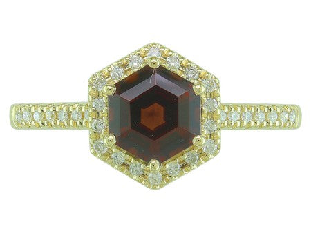 14K Gold Birthstone and Diamond Ring White/Yellow/Rose Gold