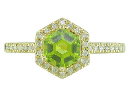 14K Gold Birthstone and Diamond Ring White/Yellow/Rose Gold