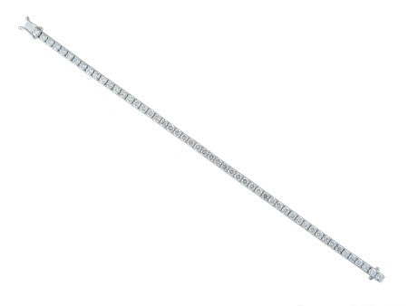 18K White Gold Diamond Tennis Bracelet 6.53ct