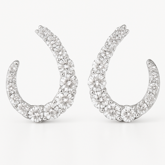 18K White Gold Diamond Earrings for Women