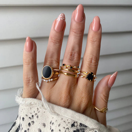 Crystal Ring - Enfolded Black Onyx
