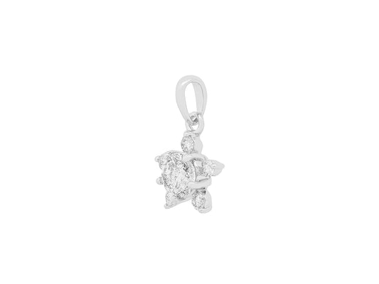 18K White Gold Star Diamond Pendant