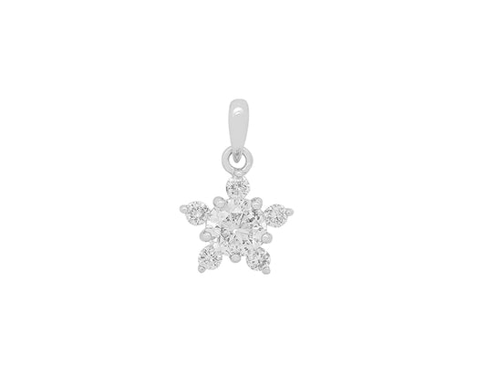 18K White Gold Star Diamond Pendant