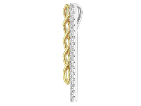 18K White and Yellow Gold 2 Tone Diamond Pendant