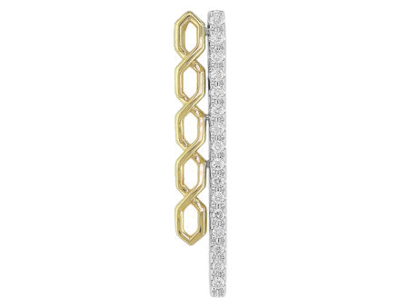 18K White and Yellow Gold 2 Tone Diamond Pendant