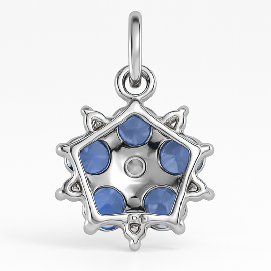 14K White Gold Tanzanite Diamond Pendant-PG3675TA