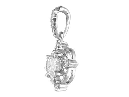18K White Gold Diamond Pendant