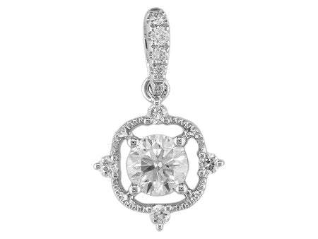18K White Gold Diamond Pendant