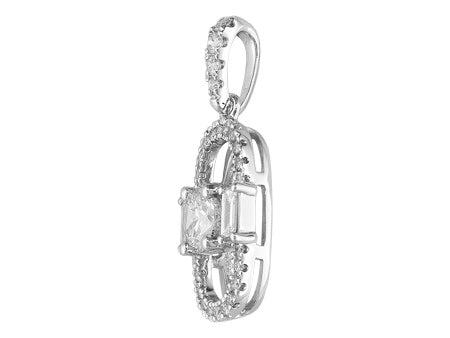 18K White Gold Diamond Pendant