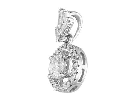 18K White Gold Diamond Pendant