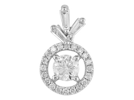 18K White Gold Diamond Pendant
