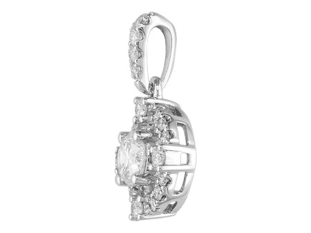 18K White Gold Diamond Pendant