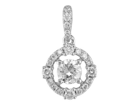 18K White Gold Diamond Pendant