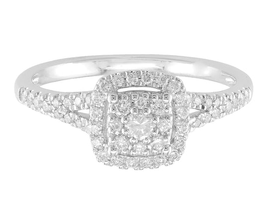 14K White Gold Diamond Ring