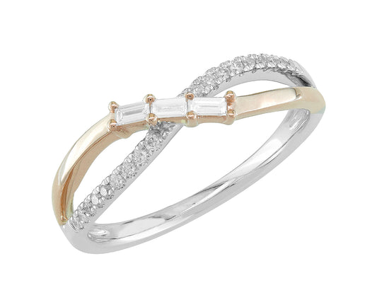 14K White and Rose Gold Diamond Ring