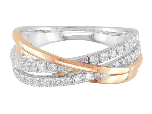 18K White and Rose Gold Diamond Ring
