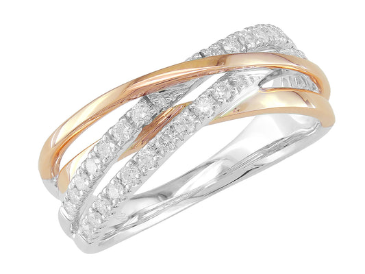 18K White and Rose Gold Diamond Ring