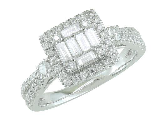14K White Gold Diamond Ring