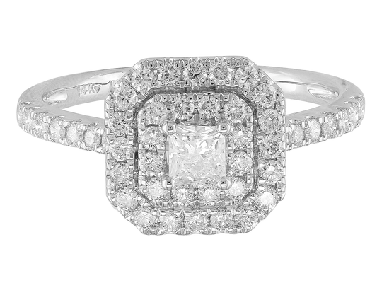 14K White Gold Diamond Ring