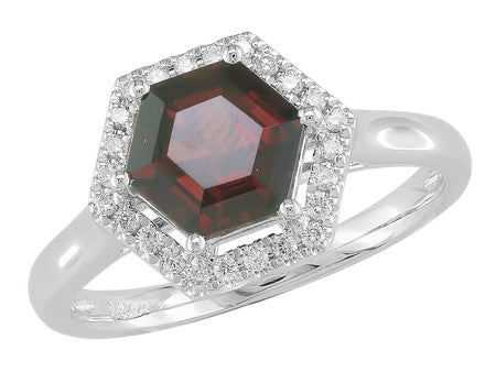 14K Gold Birthstone and Diamond Ring White/Yellow/Rose Gold
