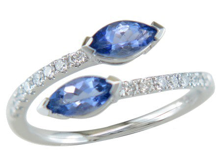 14K White Gold Birthstone and Diamond Ring