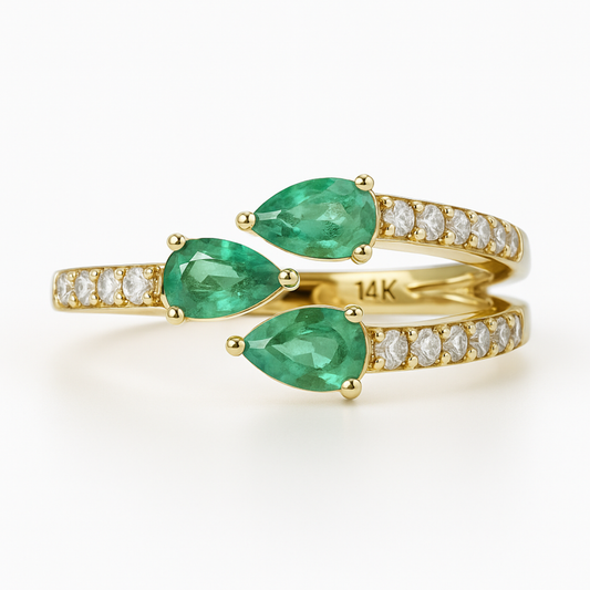 14K Yellow Gold Ruby Diamond Ring-RG6130RB