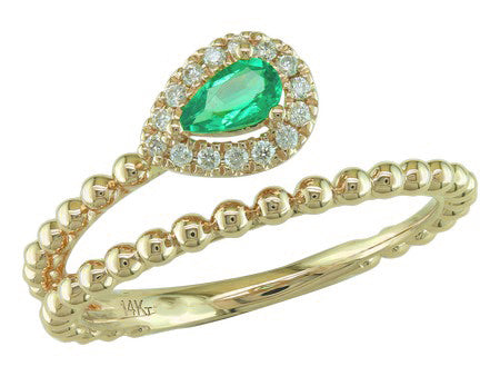 14K Gold Birthstone and Diamond Ring White/Yellow