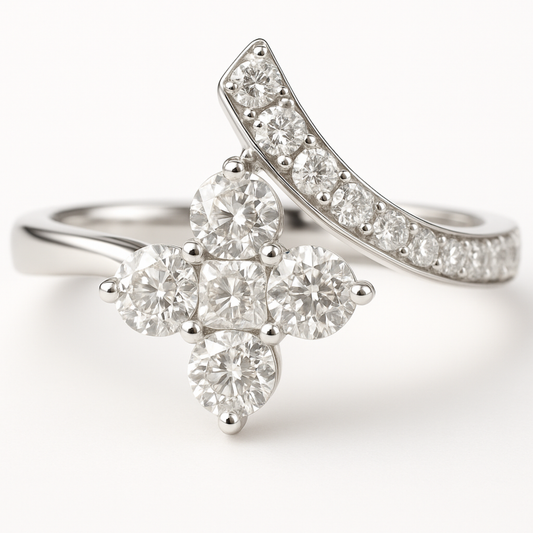 14K White Gold Diamond Ring-RG6151DI