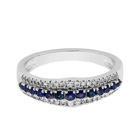 14K Gold Sapphire & Diamond Ring, September Birthstone Jewelry