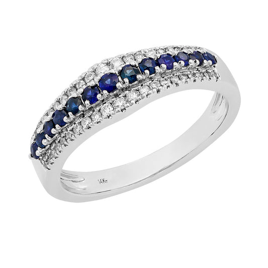 14K Gold Sapphire & Diamond Ring, September Birthstone Jewelry