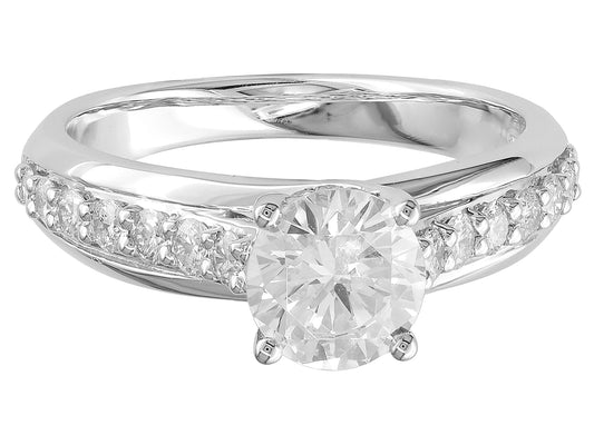 18K White Gold Diamond Engagement Ring