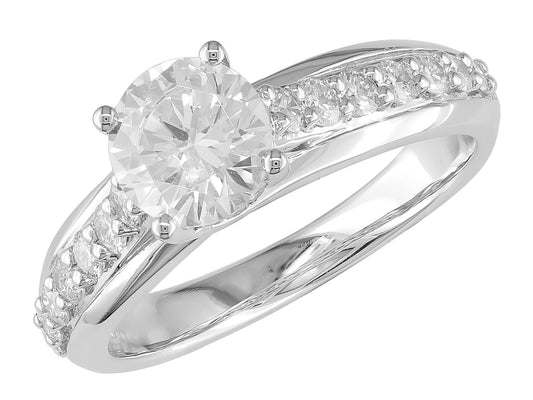 18K White Gold Diamond Engagement Ring