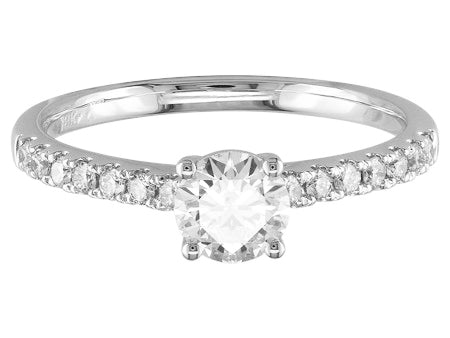 18K White Gold Diamond Engagement Ring