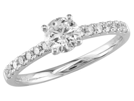 18K White Gold Diamond Engagement Ring