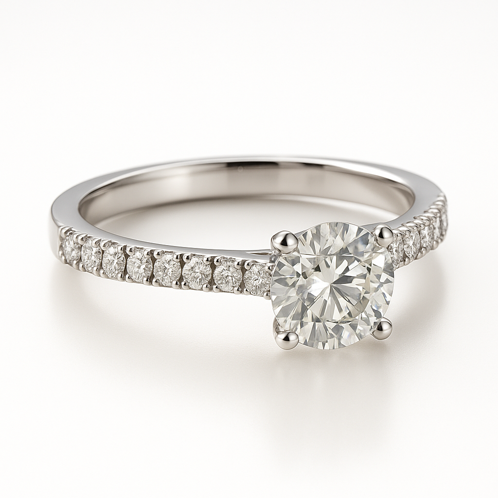 Classic Diamond Ring for Women, PT950 4 Prong Set 0.50ct
