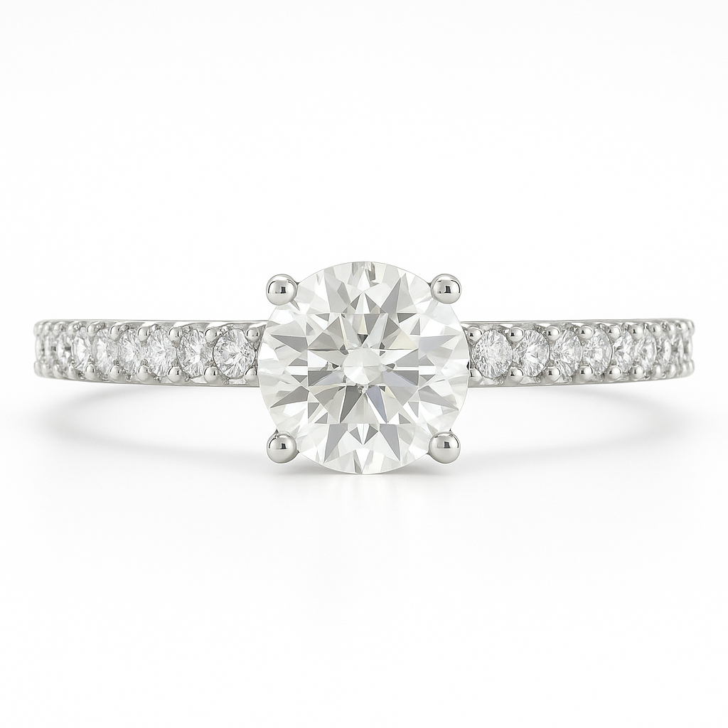 Classic Diamond Ring for Women, PT950 4 Prong Set 0.50ct