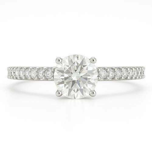 Classic Diamond Ring for Women, PT950 4 Prong Set 0.50ct